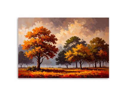 Obraz na plátne Jesenný les Stromy Krajina (Rozmery 90 x 60 cm)