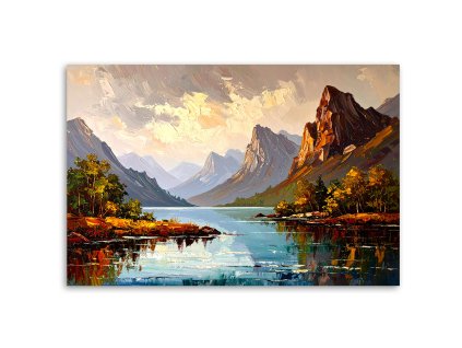 Obraz na plátne Rieka Stromy Horská krajina (Rozmery 90 x 60 cm)