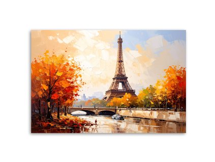 Obraz na plátne Eiffelova veža Paríž Krajina ako z obrazu (Rozmery 90 x 60 cm)