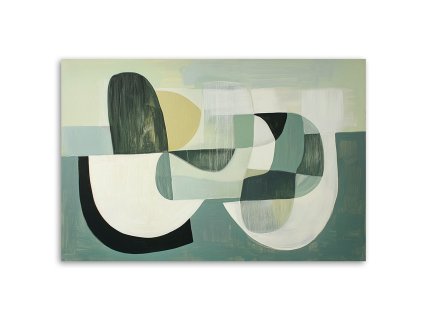 Obraz na plátne Zelené abstraktné geometrické tvary (Rozmery 120 x 80 cm)