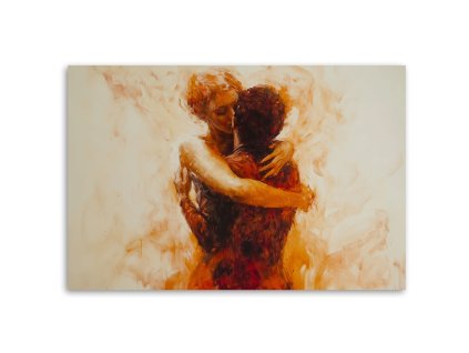 Obraz na plátne Zamilovaný pár nahá abstrakcia béžová (Rozmery 120 x 80 cm)
