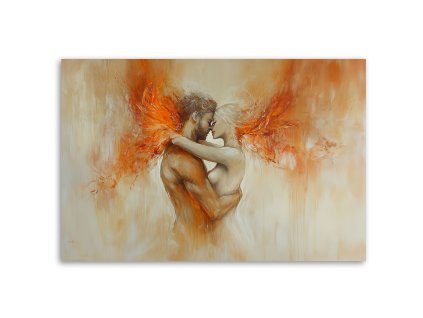 Obraz na plátne Nahí milenci béžová (Rozmery 120 x 80 cm)