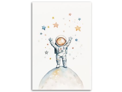 Obraz na plátne Astronaut Stars Boho (Rozmery 80 x 120 cm)