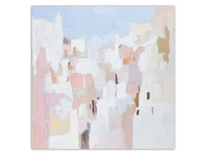 Obraz na plátne Abstraktné pastelové škvrny ružovo modrá (Rozmery 30 x 30 cm)