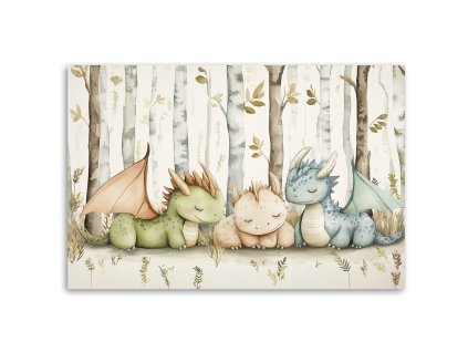 Obraz na plátne Dráčikovia Zvieratá v lese (Rozmery 120 x 80 cm)