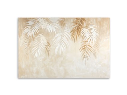 Obraz na plátne Béžové tropické palmové listy v boho štýle (Rozmery 120 x 80 cm)