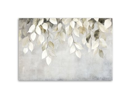 Obraz na plátne Béžové závesné listy vetvičky betón boho (Rozmery 120 x 80 cm)