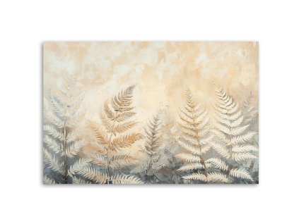 Obraz na plátne Béžové listy papradia príroda perie boho (Rozmery 120 x 80 cm)