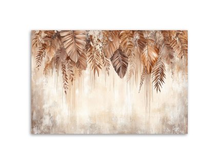 Obraz na plátne Béžové závesné hnedé listy príroda boho (Rozmery 120 x 80 cm)