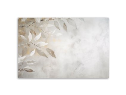 Obraz na plátne Boho vetvy béžové listy betón (Rozmery 120 x 80 cm)