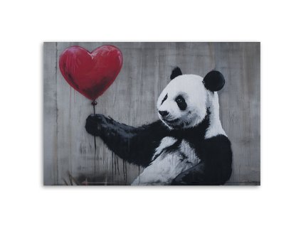 Obraz na plátne Panda s balónikom Banksy Street Art (Rozmery 120 x 80 cm)
