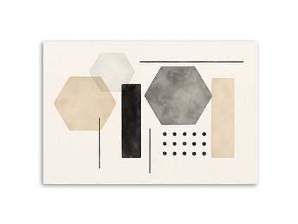 Obraz na plátne Abstraktná geometria Minimalizmus Béžová Šedá (Rozmery 90 x 60 cm)