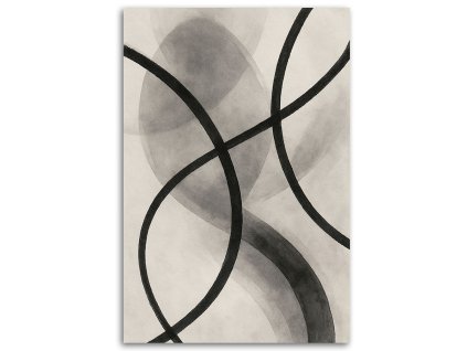 Obraz na plátne Abstrakcia Čiary Čierna Sivá Minimalizmus (Rozmery 80 x 120 cm)