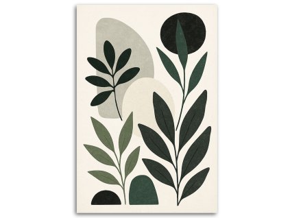 Obraz na plátne Listy Zelená Minimalizmus Abstraktné (Rozmery 80 x 120 cm)