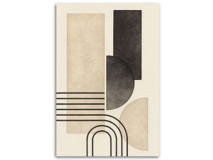 Obraz na plátne Geometrická abstrakcia Béžová Čiara List (Rozmery 80 x 120 cm)