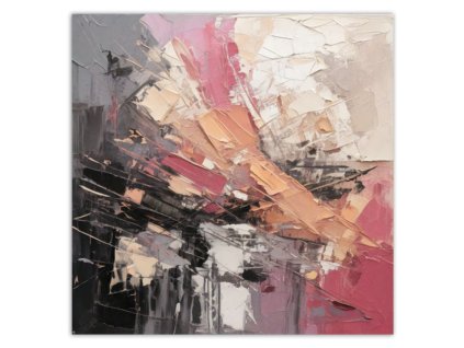 Obraz na plátne Impresionistická Abstraktná Ružová (Rozmery 60 x 60 cm)