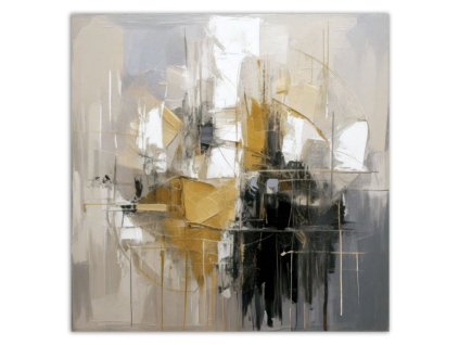 Obraz na plátne Abstraktná kompozícia Zlatá Moderná (Rozmery 60 x 60 cm)