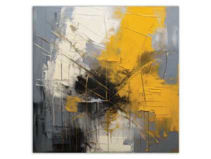 Obraz na plátne Abstraktný impresionizmus Zlatá Moderná (Rozmery 60 x 60 cm)
