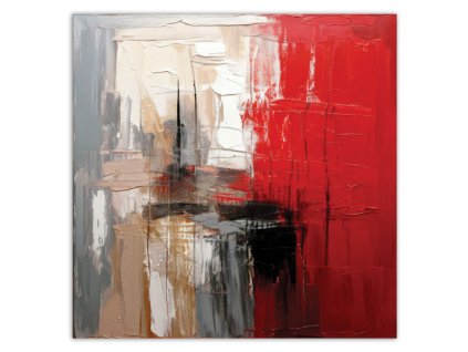 Obraz na plátne Abstraktné Maľba Textúra Červené (Rozmery 60 x 60 cm)