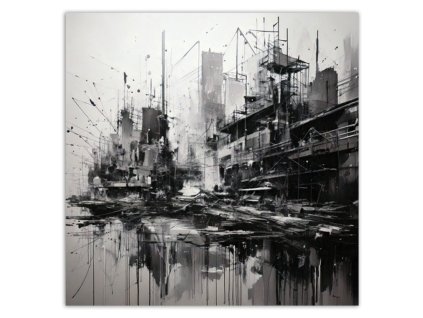 Obraz na plátne Mesto Architektúra Monochromatické (Rozmery 60 x 60 cm)