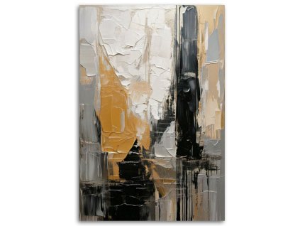 Obraz na plátne Abstrakcia Textúra Béžová Sivá Čierna Minimalizmus (Rozmery 80 x 120 cm)