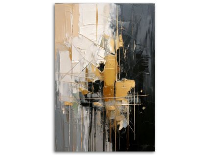 Obraz na plátne Tvary Abstraktné maľby Zlatá Šedá Plátno (Rozmery 80 x 120 cm)
