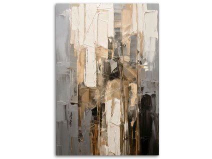 Obraz na plátne Abstrakcia Moderná Béžová Sivá Textúra (Rozmery 80 x 120 cm)