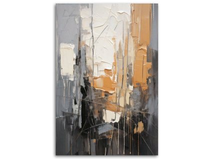 Obraz na plátne Abstrakcia Mesto Textúra Béžová Sivá (Rozmery 80 x 120 cm)