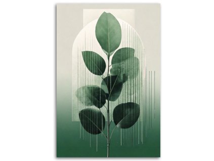 Obraz na plátne Listy Minimalizmus Zelená Príroda Geometrické (Rozmery 80 x 120 cm)