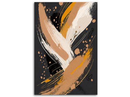 Obraz na plátne Abstrakcia štetec béžová tmavé pozadie (Rozmery 80 x 120 cm)