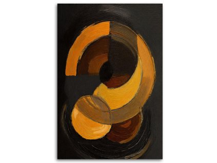 Obraz na plátne Geometrické tvary abstrakcia hnedá minimalizmus (Rozmery 80 x 120 cm)
