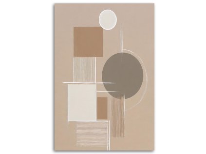 Obraz na plátne Abstrakcia geometrické postavy béžová minimalizmus (Rozmery 80 x 120 cm)