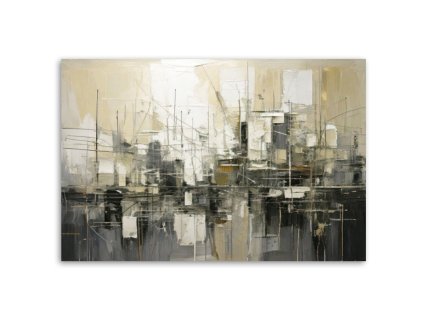 Obraz na plátne Moderná abstrakcia šedobéžová (Rozmery 90 x 60 cm)