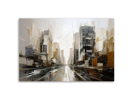 Obraz na plátne Mestská krajina abstrakcia v odtieňoch šedej (Rozmery 90 x 60 cm)