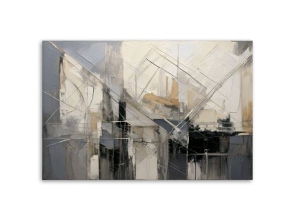 Obraz na plátne Šedá béžová abstrakcia ako maľovaná (Rozmery 90 x 60 cm)