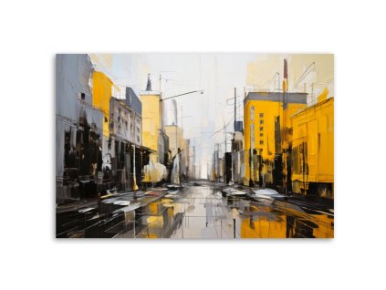 Obraz na plátne Architektúra mesta Abstraktné žlté (Rozmery 90 x 60 cm)