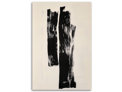 Obraz na plátne Vertikálne tvary abstraktný čierny (Rozmery 80 x 120 cm)