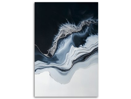 Obraz na plátne Abstraktný mramor šedý Čierny minimalizmus (Rozmery 80 x 120 cm)