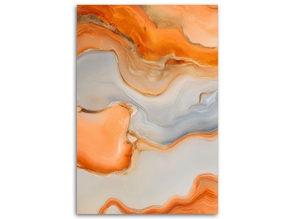 Obraz na plátne Grafický abstraktný mramor oranžový (Rozmery 80 x 120 cm)