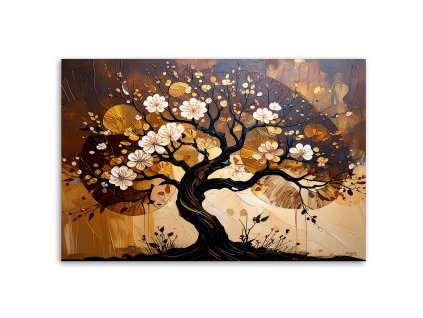 Obraz na plátne Strom života Abstrakcia Krajina Hnedá (Rozmery 120 x 80 cm)