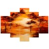 Ručne maľovaný obraz Západ slnka - 5 dielny