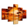 Ručne maľovaný obraz Západ slnka - 5 dielny