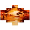 Ručne maľovaný obraz Západ slnka - 5 dielny