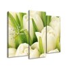 Obraz s hodinami Jemné tulipány - 3 dielny