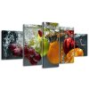 Obraz s hodinami Sladké ovocie - 5 dielny