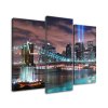 Obraz s hodinami Panoráma Manhattanu - 3 dielny