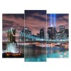 Obraz s hodinami Panoráma Manhattanu - 3 dielny