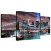 Obraz s hodinami Panoráma Manhattanu - 3 dielny