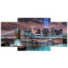 Obraz s hodinami Panoráma Manhattanu - 3 dielny