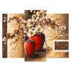 Obraz s hodinami Orchidei v červenej váze - 3 dielny